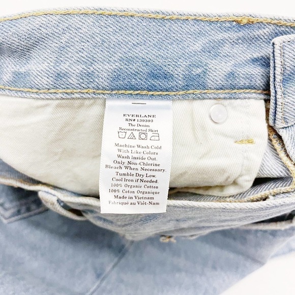 Everlane The Denim Reconstructed Jean Skirt Light Wash SZ29 - Picture 7 of 10